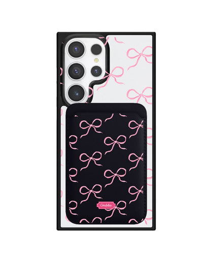 Android Magnetic Wallet Case - Coquette Pink Bow