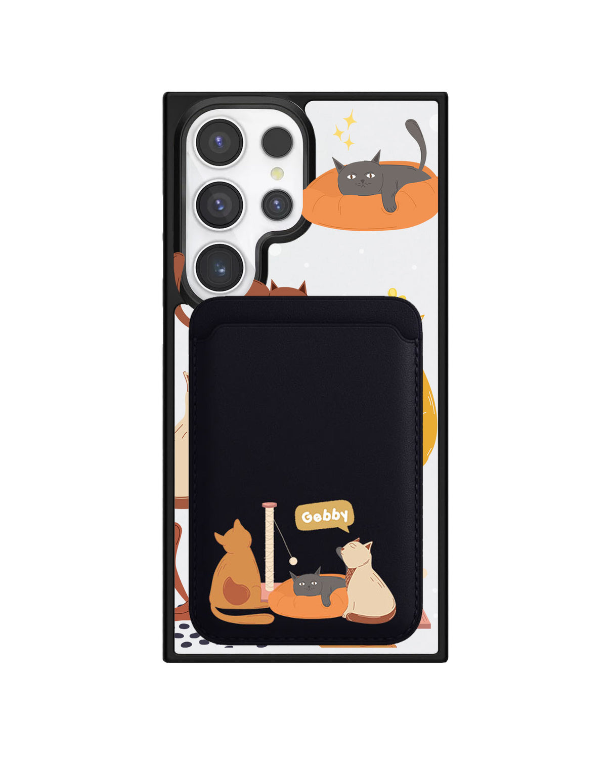 Android Magnetic Wallet Case - Playful Cat