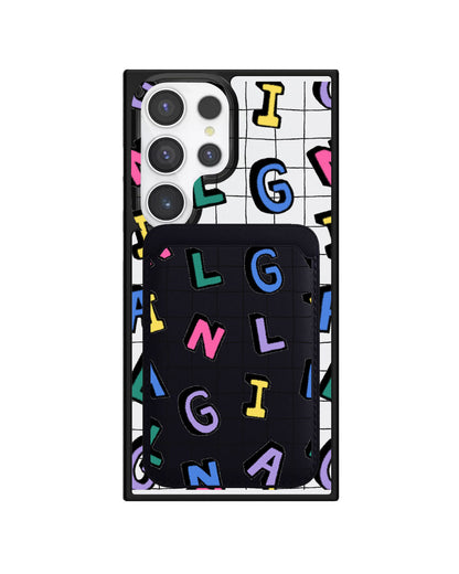 Android Magnetic Wallet Case - Playful Monogram 2.0