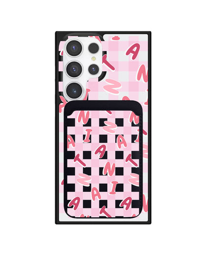 Android Magnetic Wallet Case - Checkered Monogram 1.0