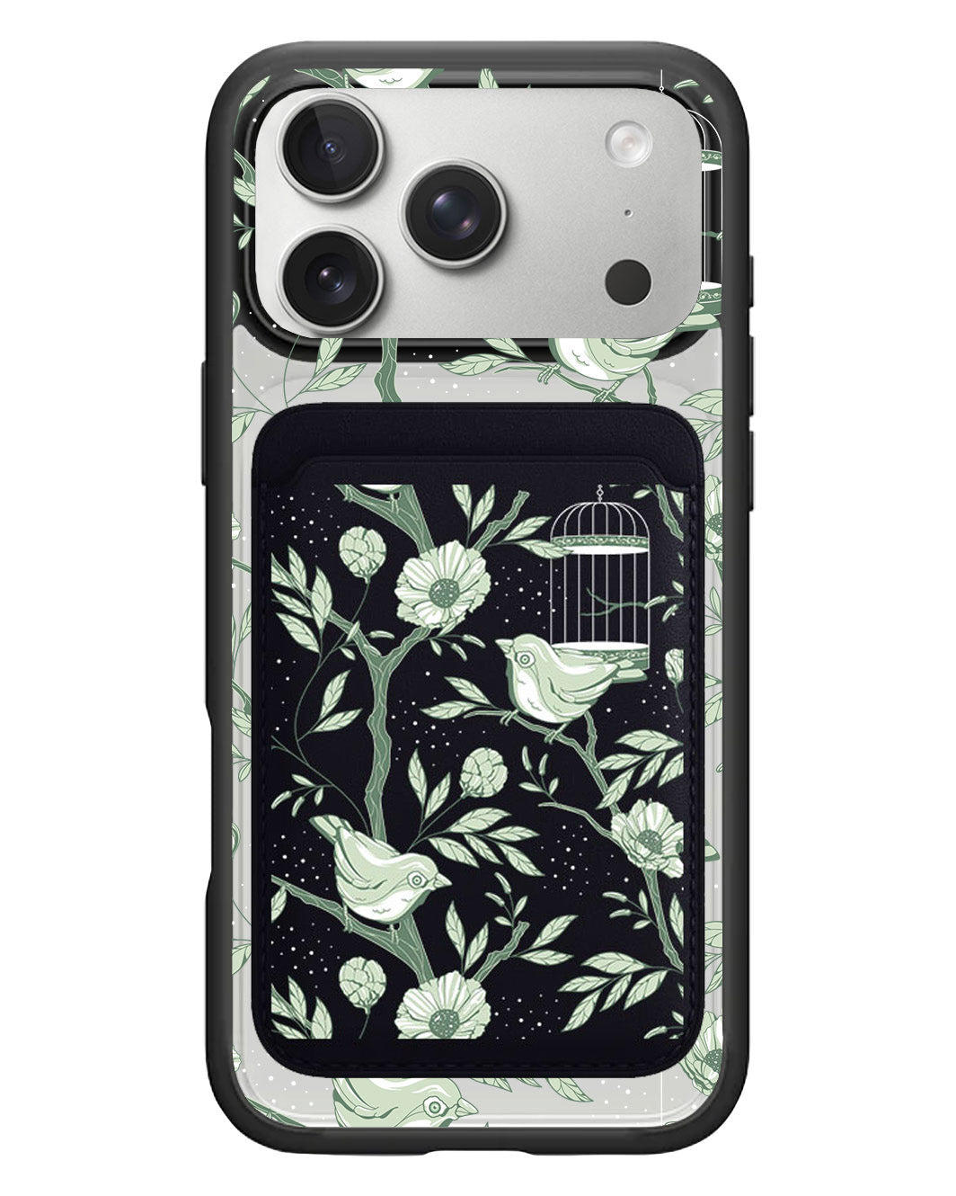 iPhone Magnetic Wallet Case - Lovebird Monochrome 4.0