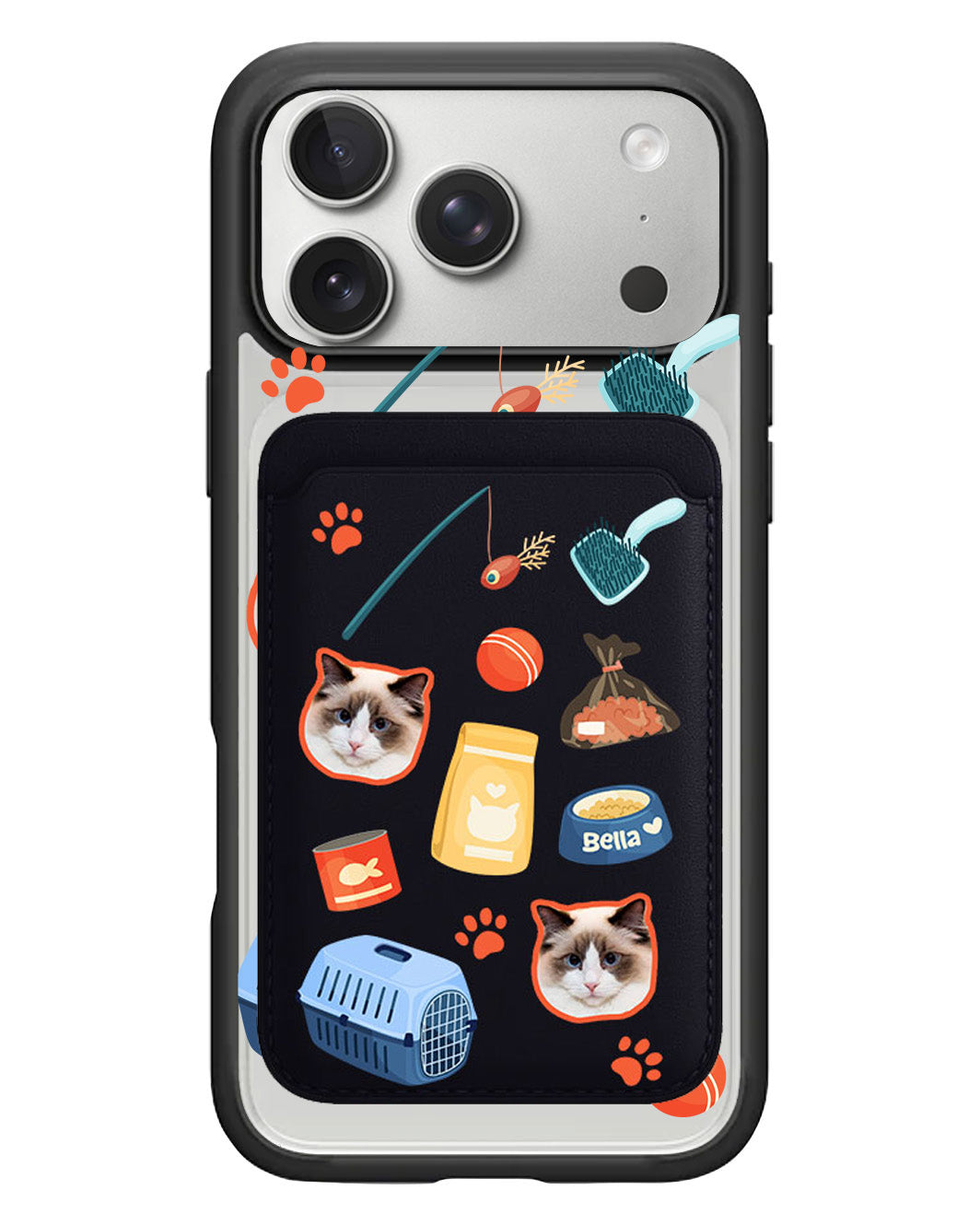 iPhone Magnetic Wallet Case - Pet Grid Kitty Adventures