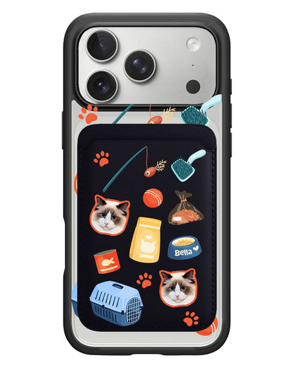 iPhone Magnetic Wallet Case - Pet Grid Kitty Adventures