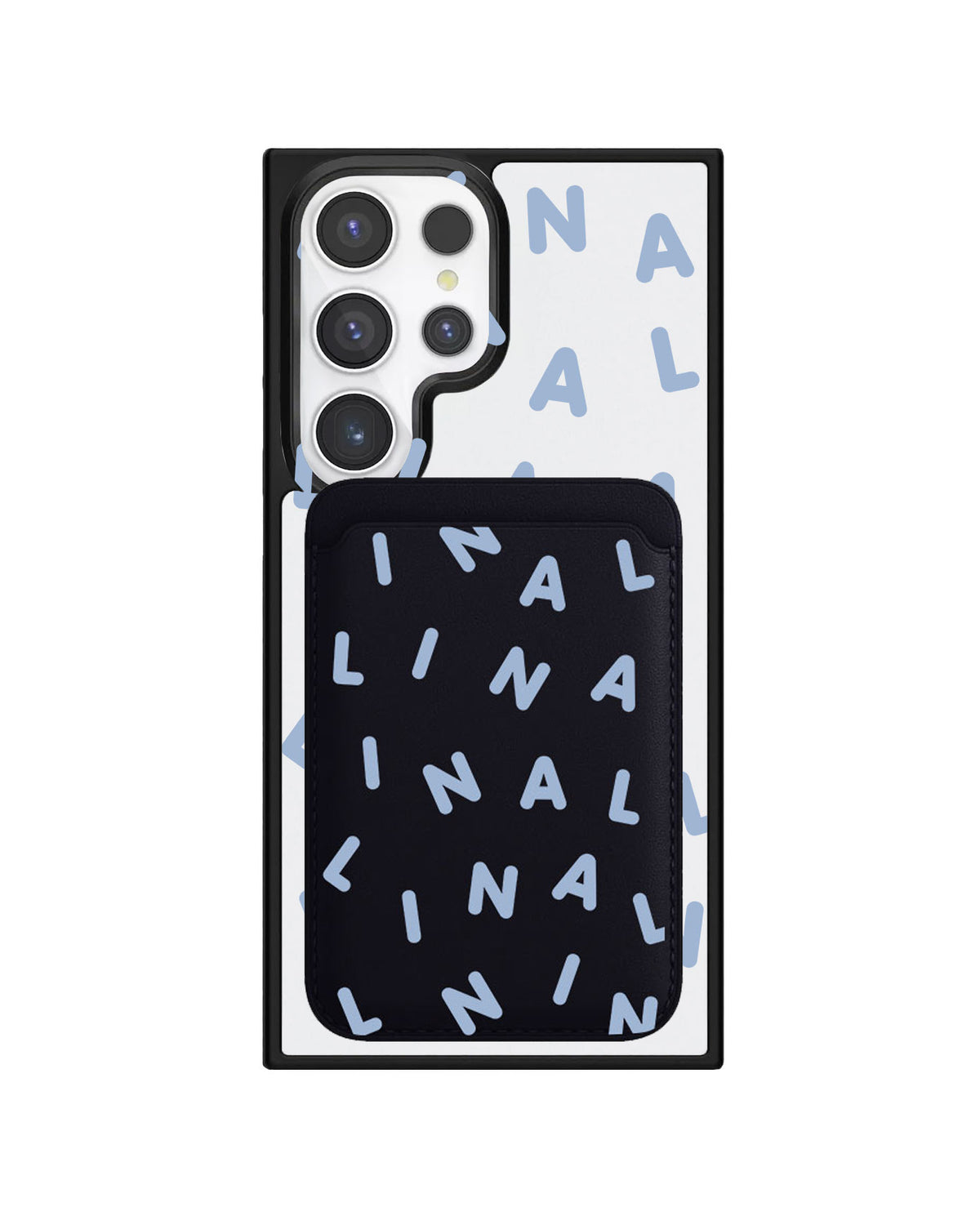 Android Magnetic Wallet Case - Monogram 2.0 Blue