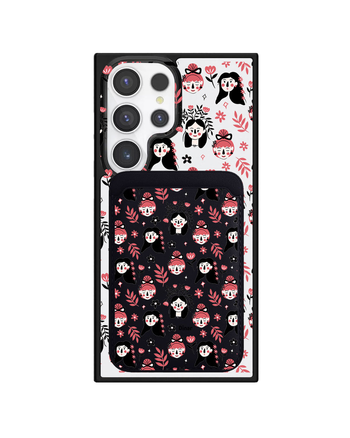 Android Magnetic Wallet Case - Flowery Faces