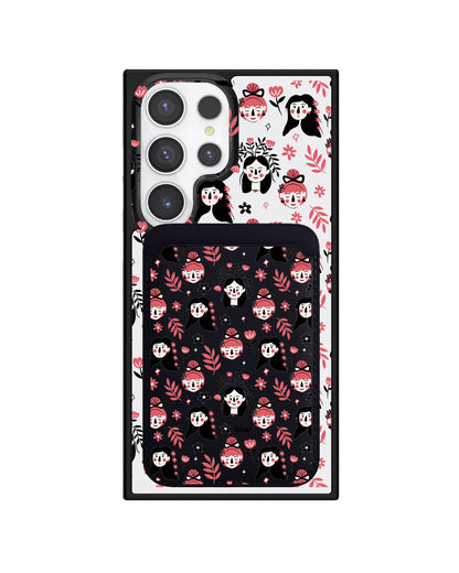 Android Magnetic Wallet Case - Flowery Faces