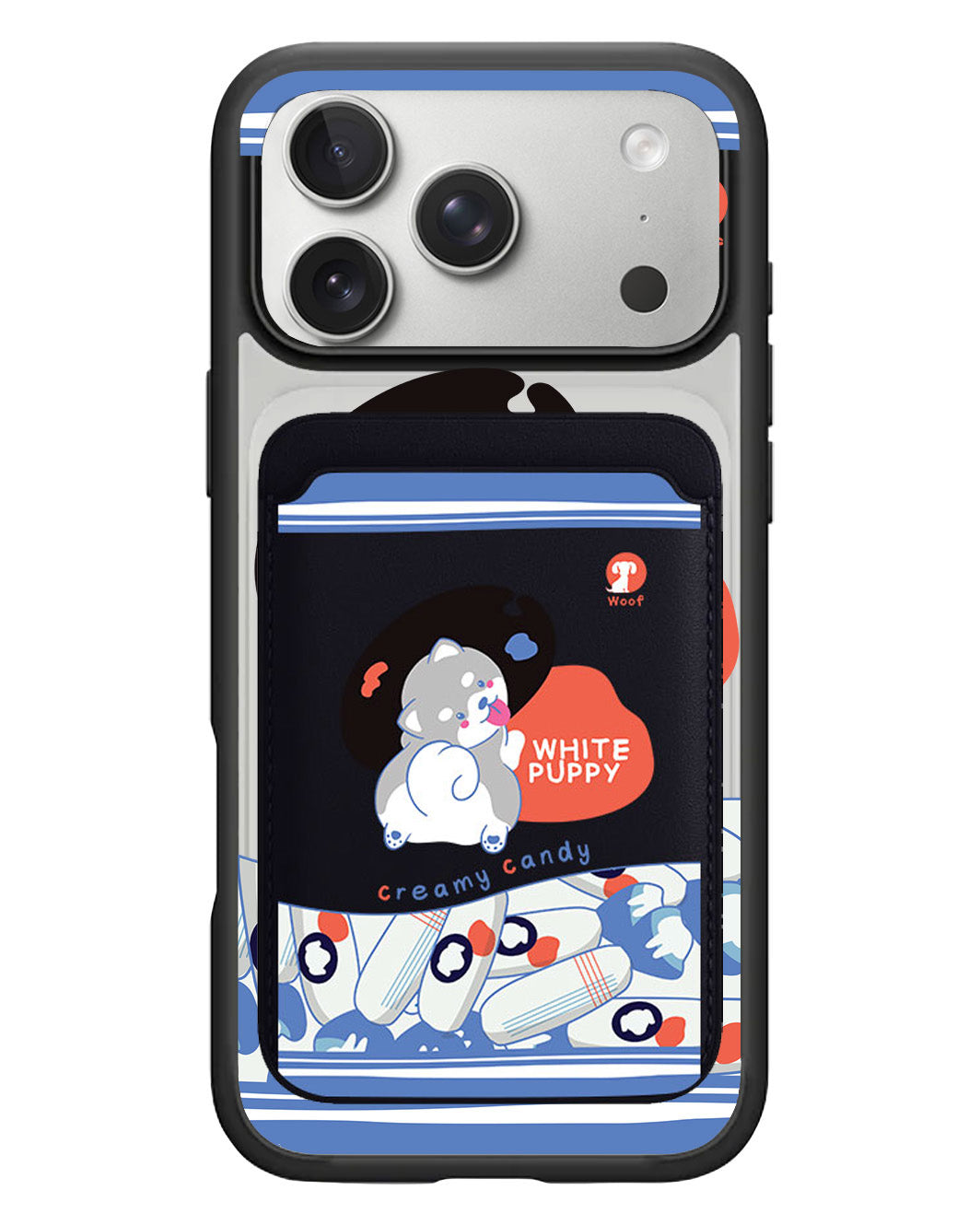 iPhone Magnetic Wallet Case - White Puppy