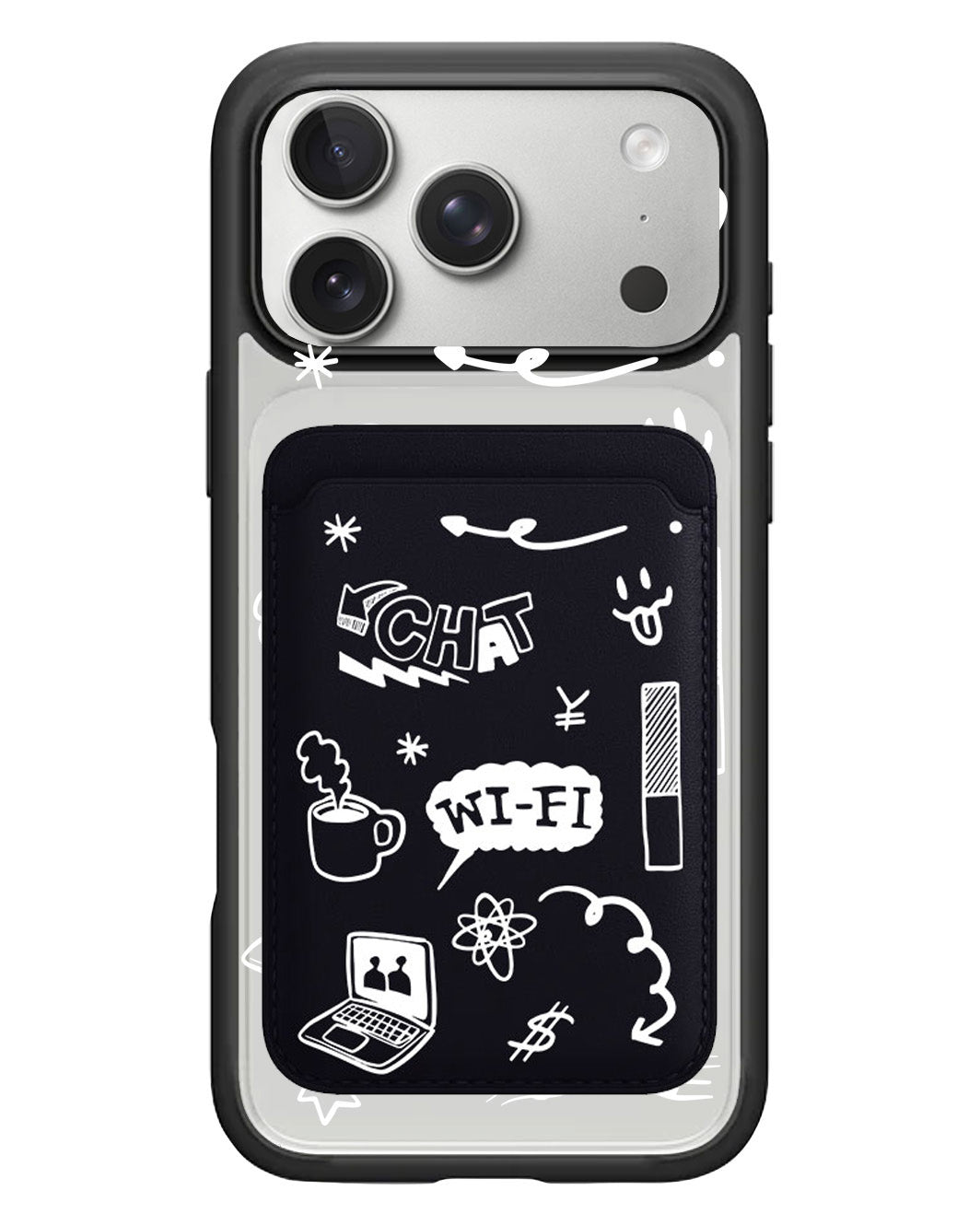 iPhone Magnetic Wallet Case - Social White