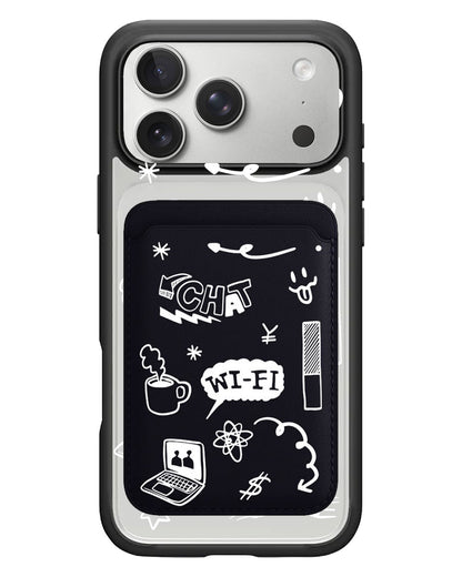 iPhone Magnetic Wallet Case - Social White