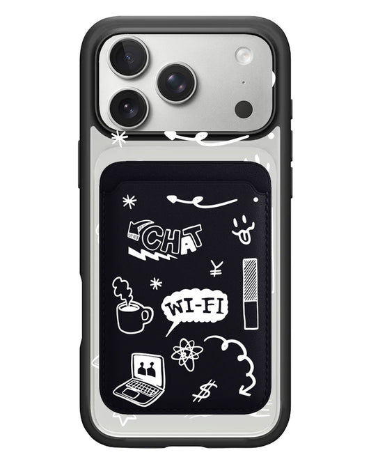 iPhone Magnetic Wallet Case - Social White