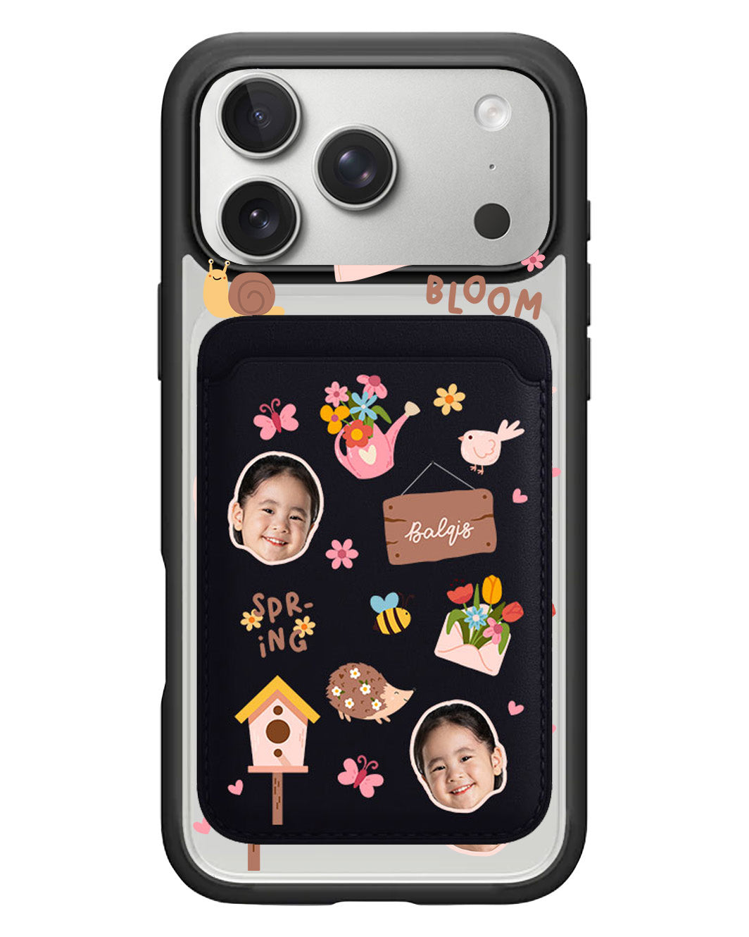 iPhone Magnetic Wallet Case - Face Grid Spring Bloom
