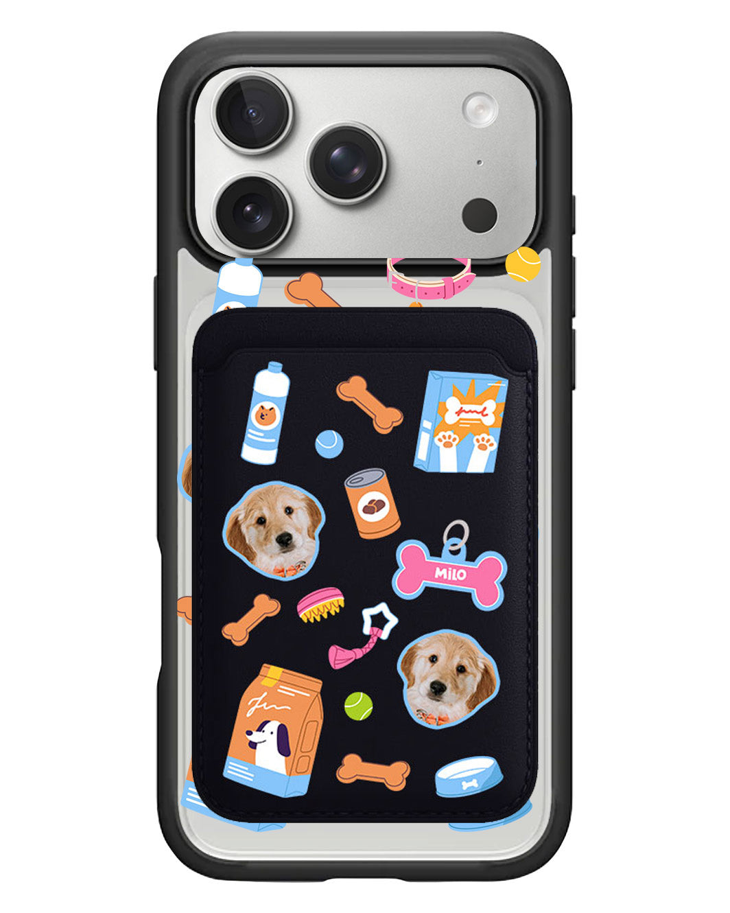 iPhone Magnetic Wallet Case - Pet Grid Puppy Sweet Treats