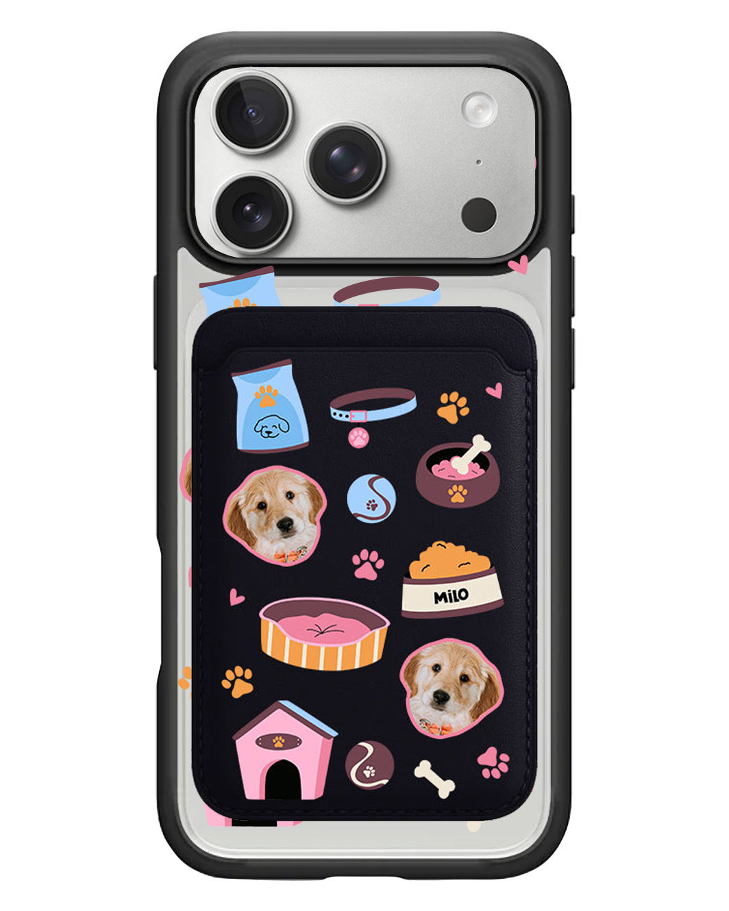 iPhone Magnetic Wallet Case - Pet Grid Puppy Cozy Day