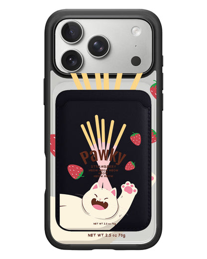 iPhone Magnetic Wallet Case - Pawky Cat