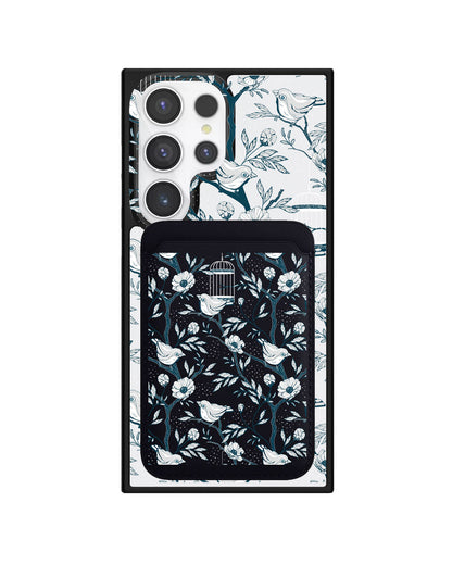 Android Magnetic Wallet Case - Lovebird Monochrome