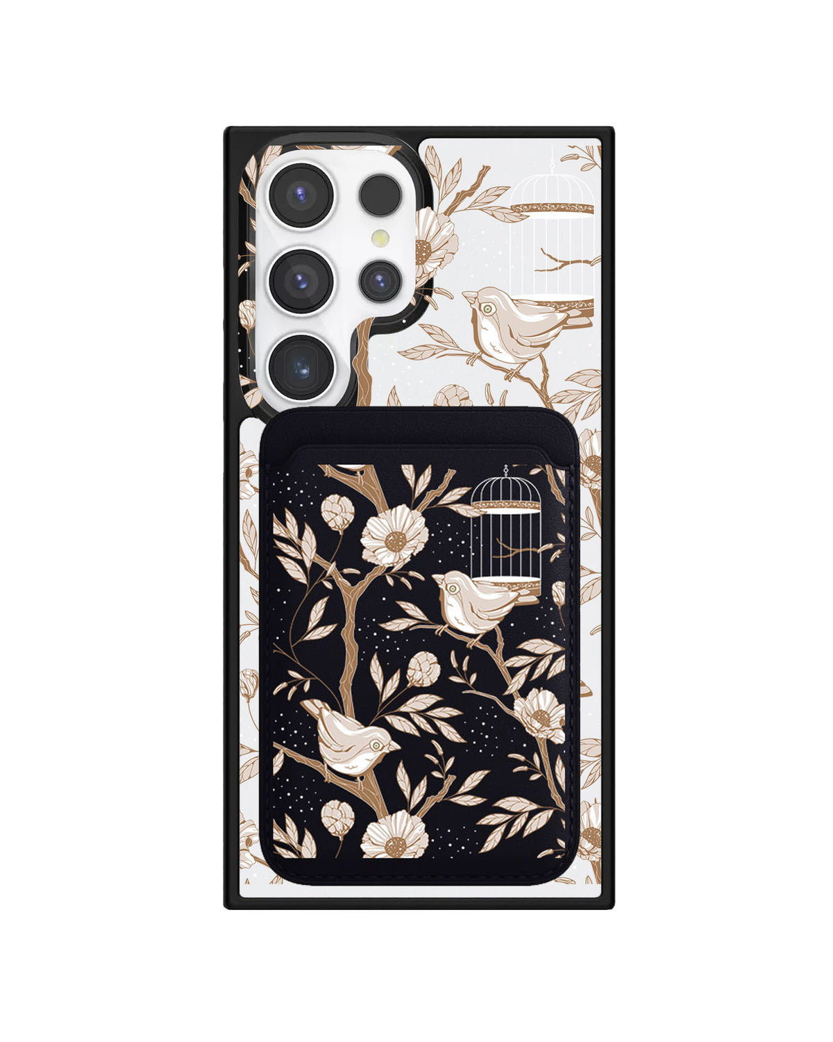 Android Magnetic Wallet Case - Lovebird Monochrome 3.0