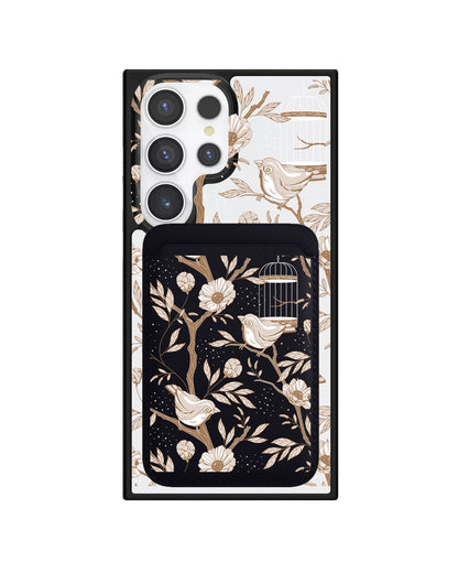 Android Magnetic Wallet Case - Lovebird Monochrome 3.0