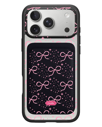 iPhone Magnetic Wallet Case - Coquette Glittery Bow