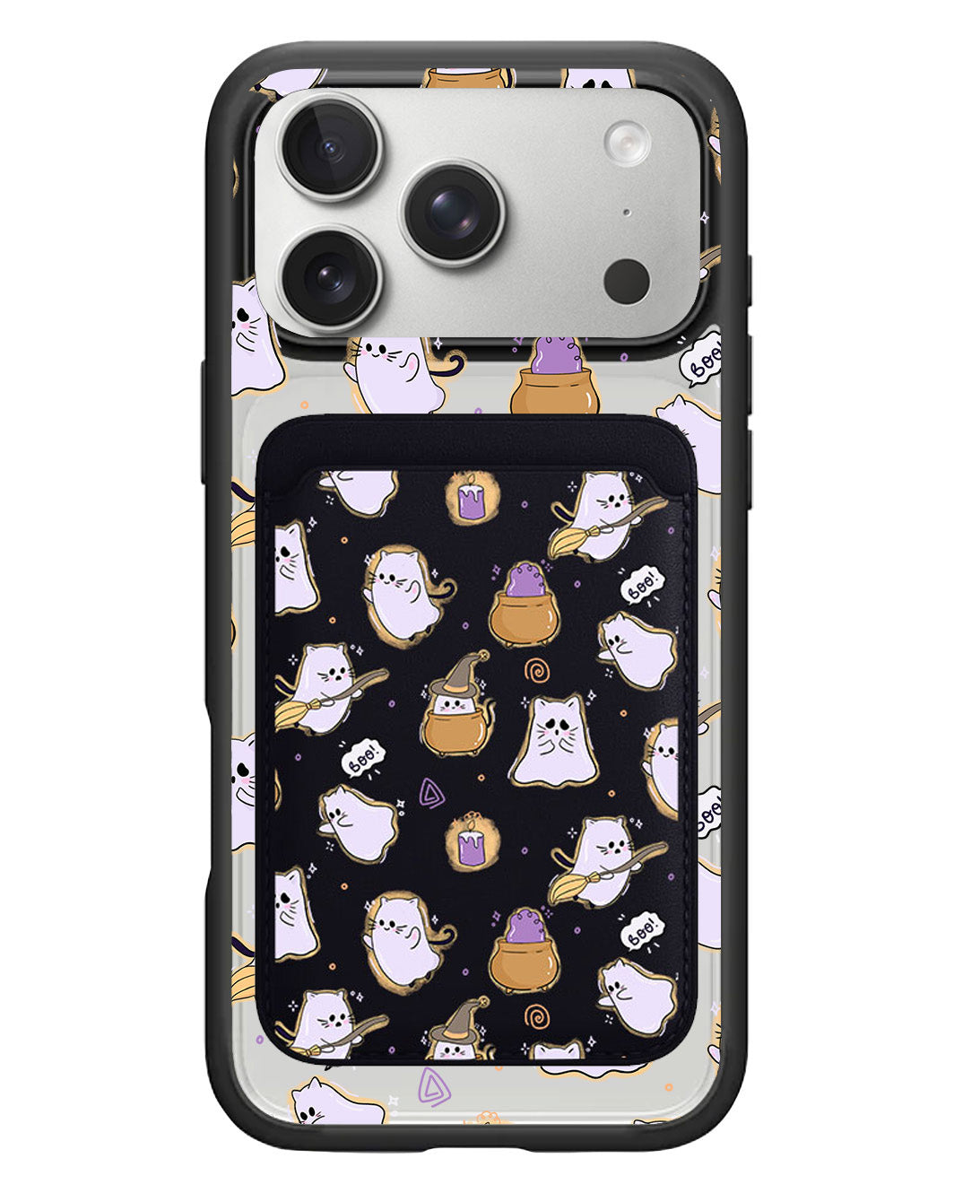 iPhone Magnetic Wallet Case - Spooky Cat