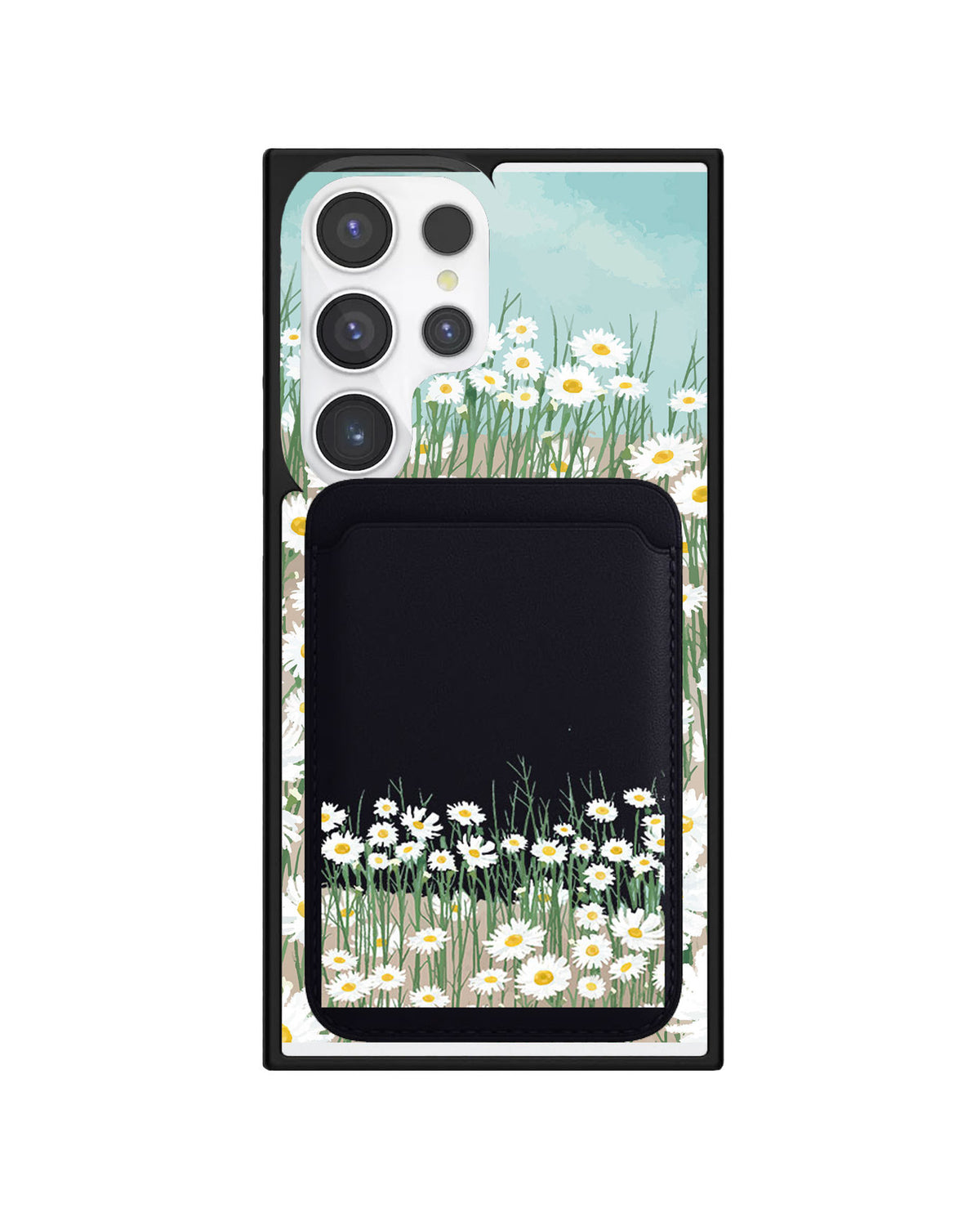 Android Magnetic Wallet Case - Oil Painting Daisy
