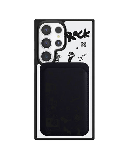Android Magnetic Wallet Case - Rock N Roll Black