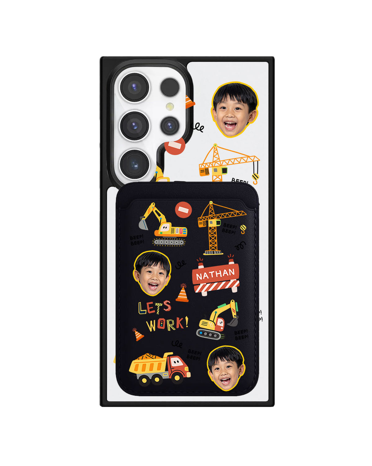 Android Magnetic Wallet Case - Face Grid Construction