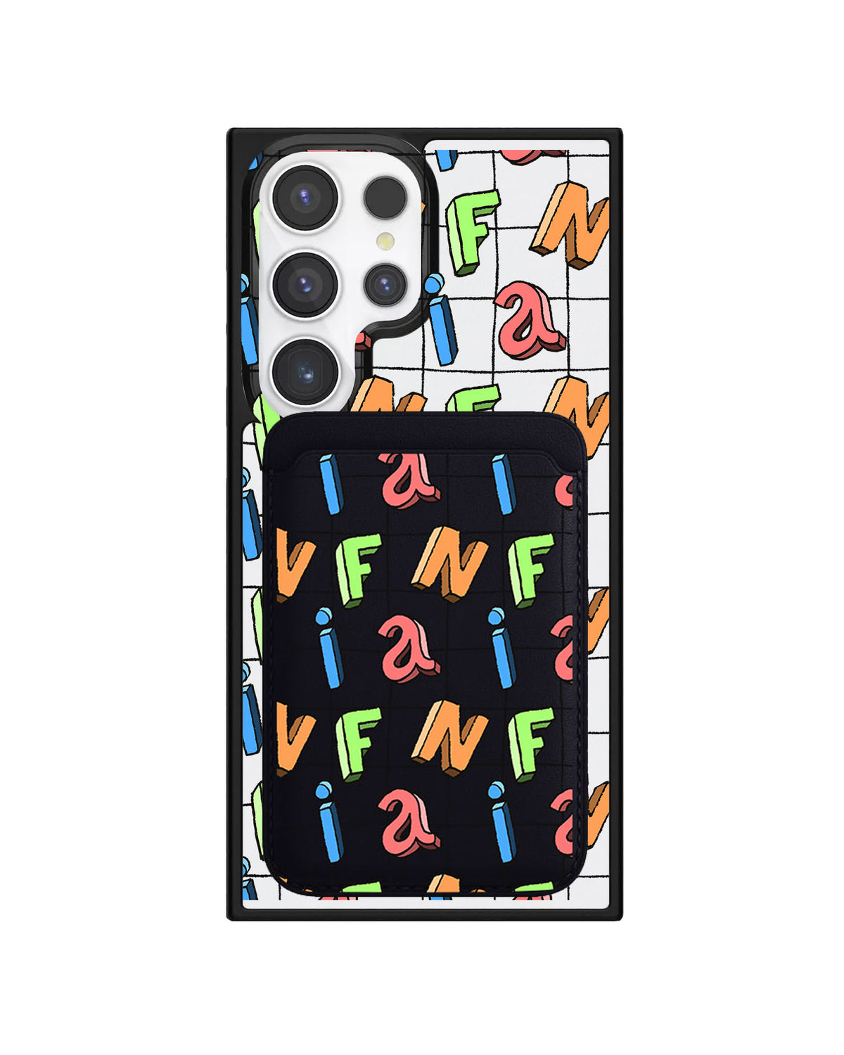 Android Magnetic Wallet Case - Playful Monogram