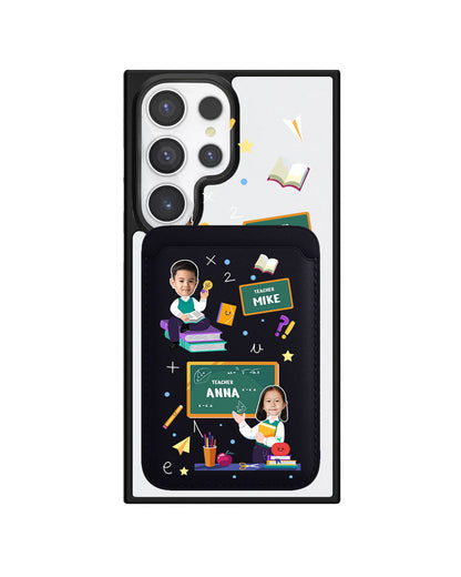 Android Magnetic Wallet Case - Face Grid Dream Teacher
