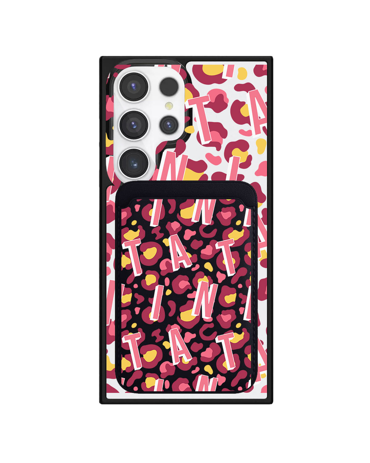 Android Magnetic Wallet Case - Leopard Monogram 3.0