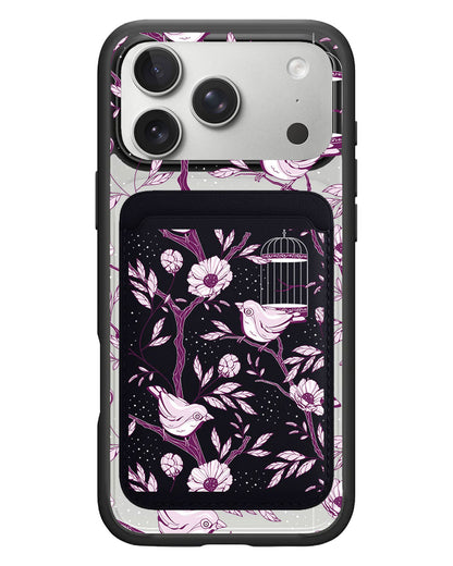 iPhone Magnetic Wallet Case - Lovebird Monochrome 5.0