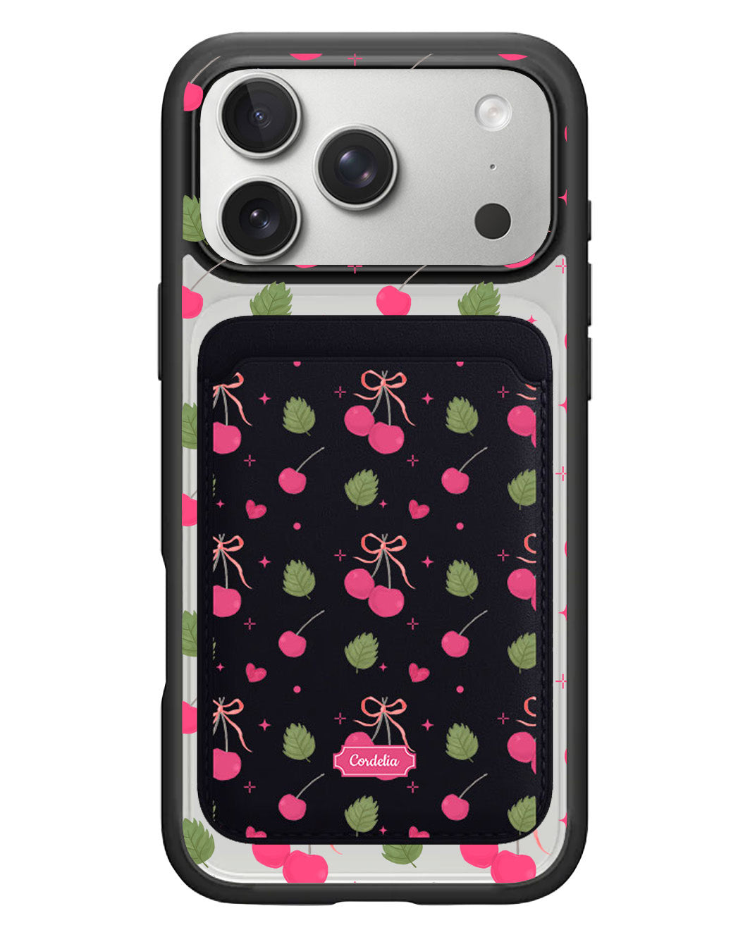 iPhone Magnetic Wallet Case - Coquette Cherry
