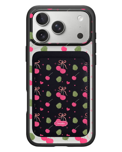 iPhone Magnetic Wallet Case - Coquette Cherry