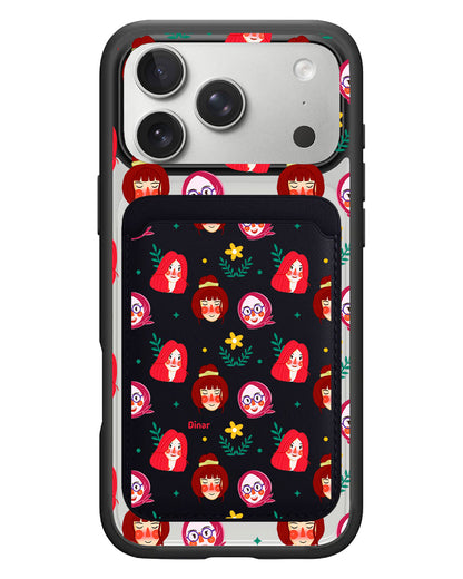 iPhone Magnetic Wallet Case - Lovely Faces