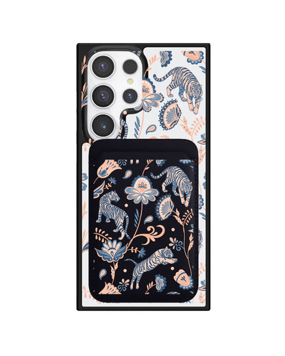 Android Magnetic Wallet Case - Tiger & Floral 5.0