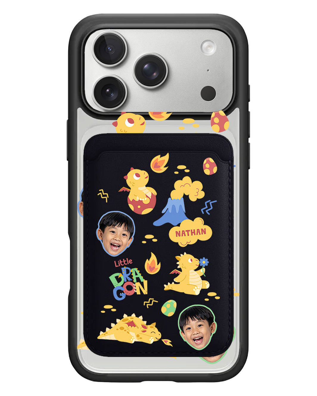 iPhone Magnetic Wallet Case - Face Grid Little Dragon