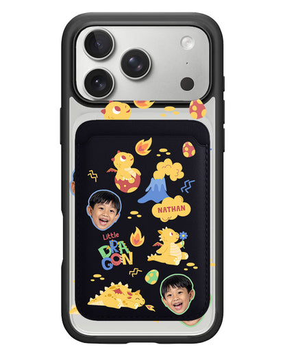 iPhone Magnetic Wallet Case - Face Grid Little Dragon
