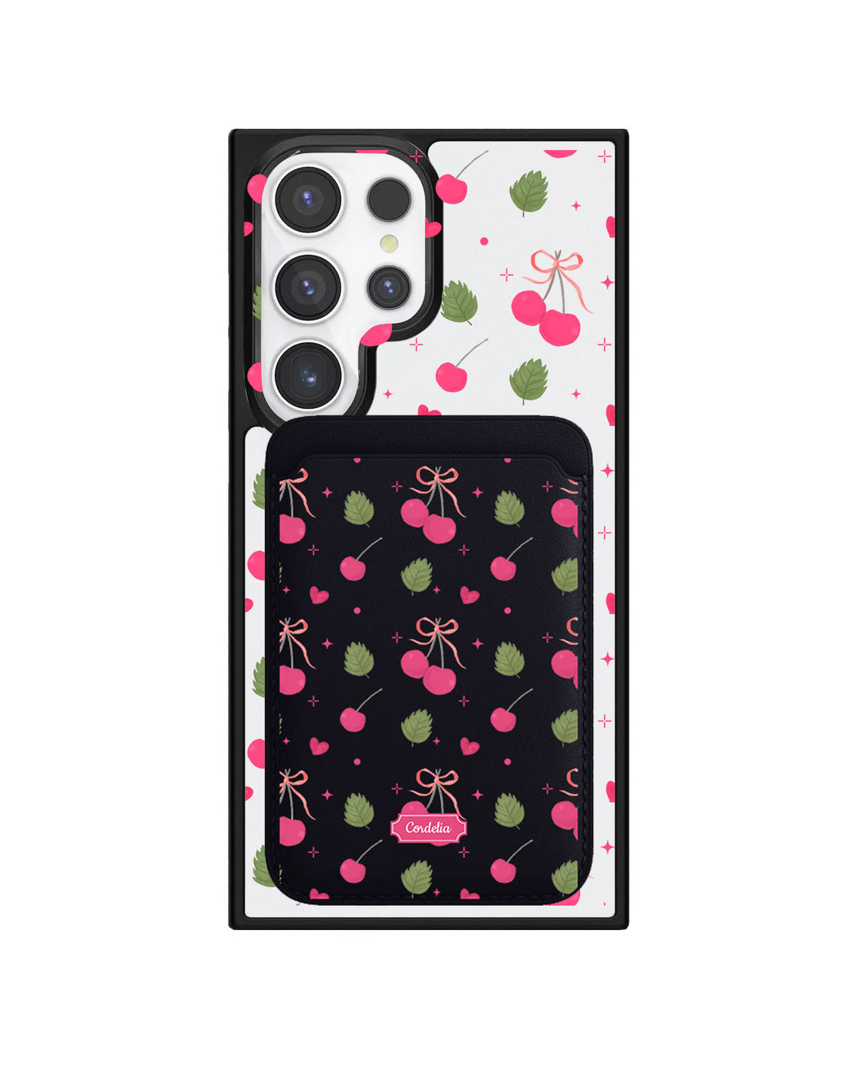 Android Magnetic Wallet Case - Coquette Cherry