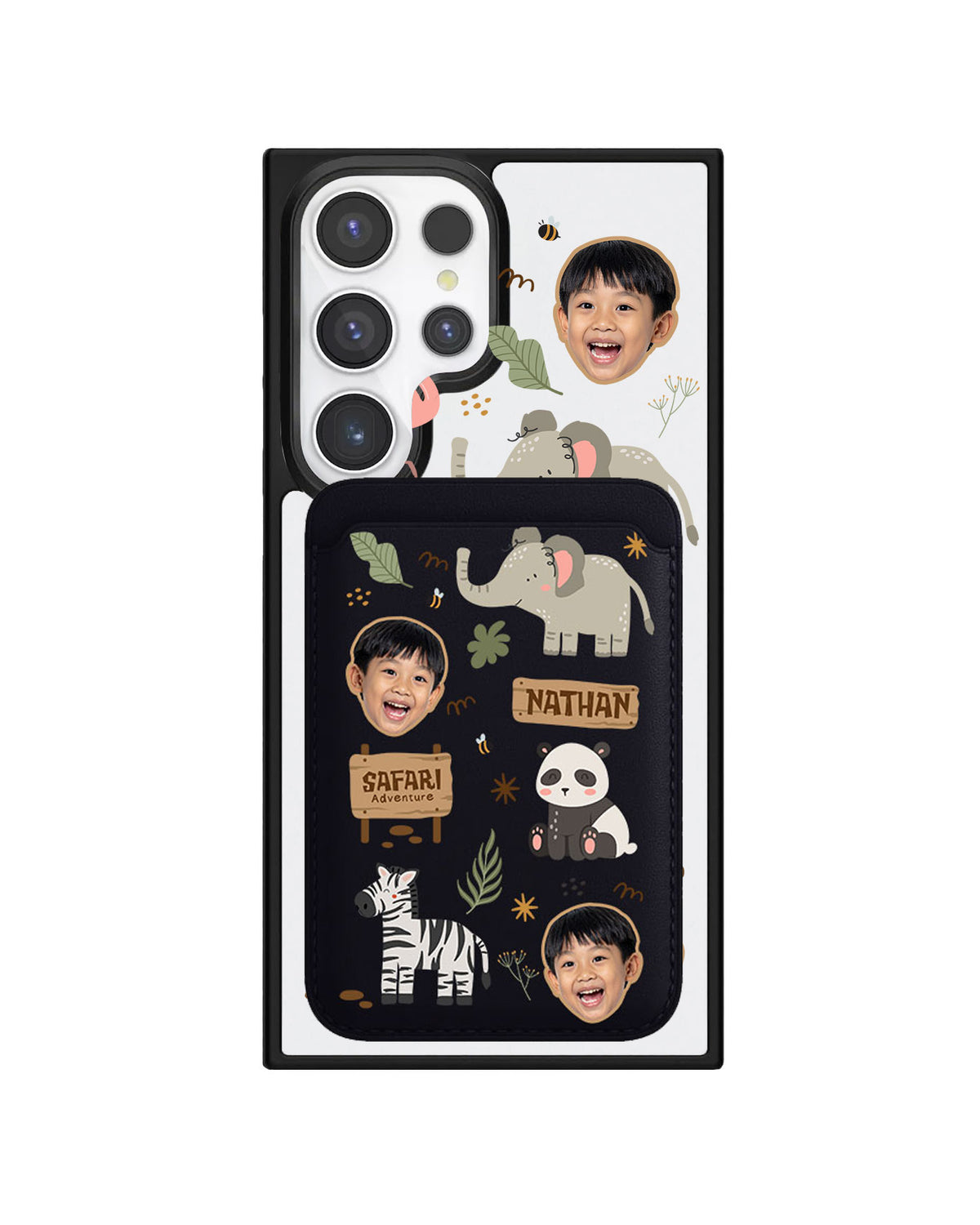 Android Magnetic Wallet Case - Face Grid Safari 2.0