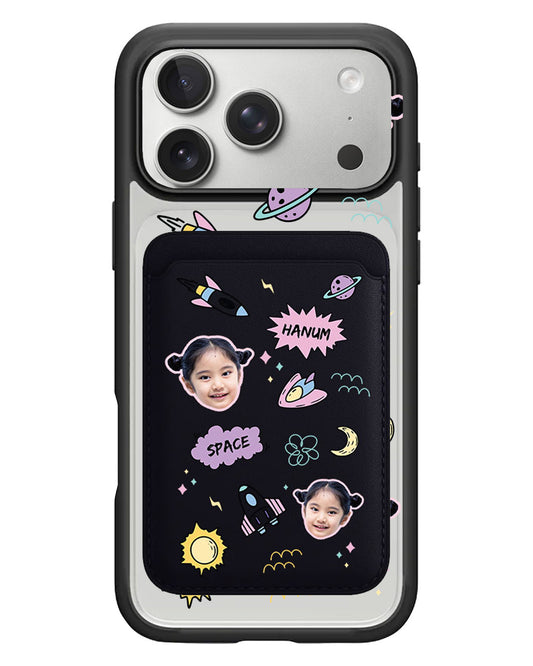 iPhone Magnetic Wallet Case - Face Grid Space