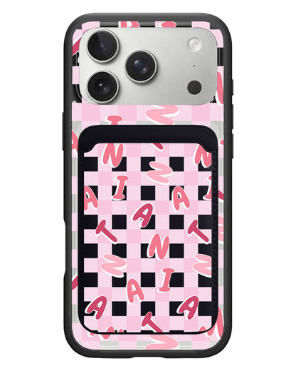 iPhone Magnetic Wallet Case - Checkered Monogram 1.0