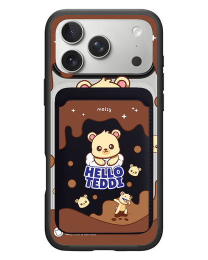 iPhone Magnetic Wallet Case - Hello Teddy 1.0