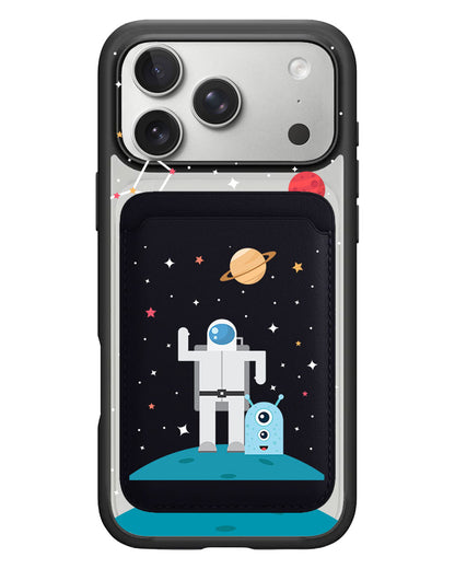 iPhone Magnetic Wallet Case - Blue Alien