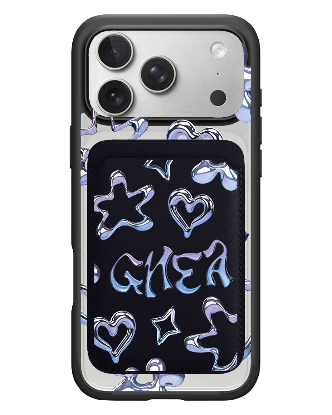 iPhone Magnetic Wallet Case - Chrome Monogram 1.0