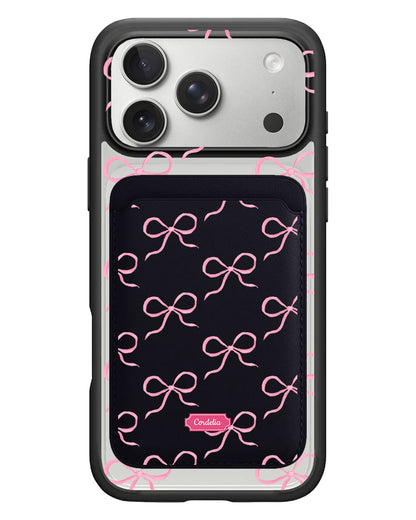 iPhone Magnetic Wallet Case - Coquette Pink Bow