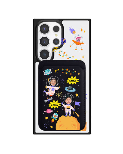 Android Magnetic Wallet Case - Face Grid Dream Astronaut