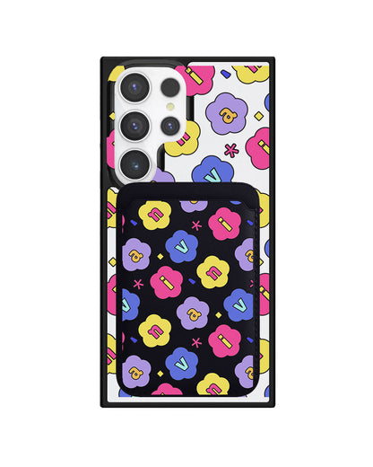 Android Magnetic Wallet Case - Flower Petals Monogram 2.0