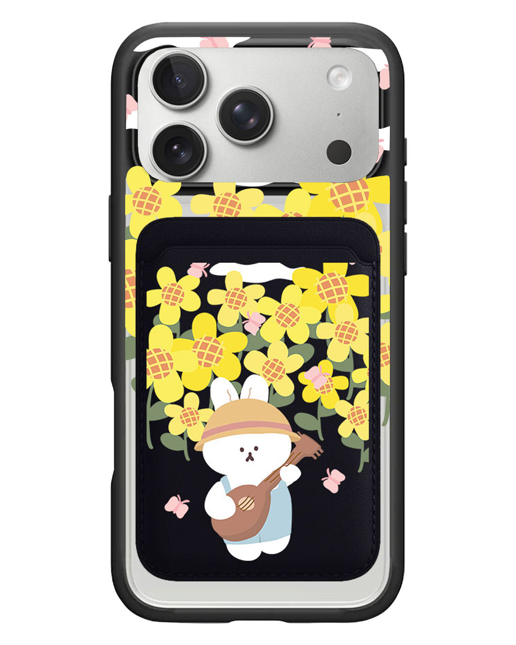iPhone Magnetic Wallet Case - Bunny Ukulele