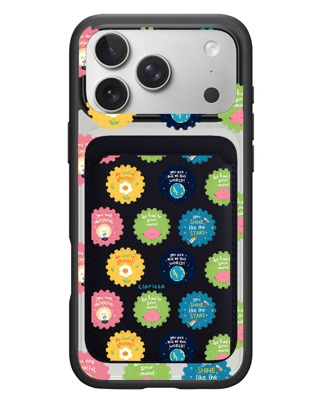 iPhone Magnetic Wallet Case - Quotes Stamps