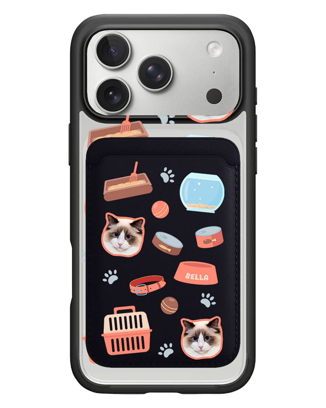 iPhone Magnetic Wallet Case - Pet Grid Kitty Cozy Corner