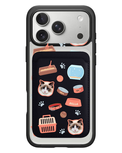 iPhone Magnetic Wallet Case - Pet Grid Kitty Cozy Corner